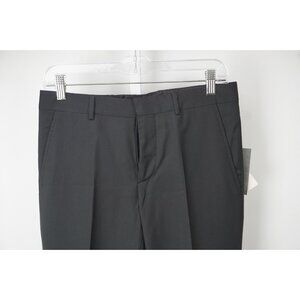 Miu Miu Solid Black 100% Wool Dress Pants Sz 46 NEW